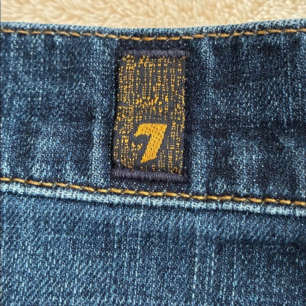 7 For All Mankind Jeans 31 x 32 Blue Denim Women’s Straight Leg Buttonfly - Picture 11 of 14